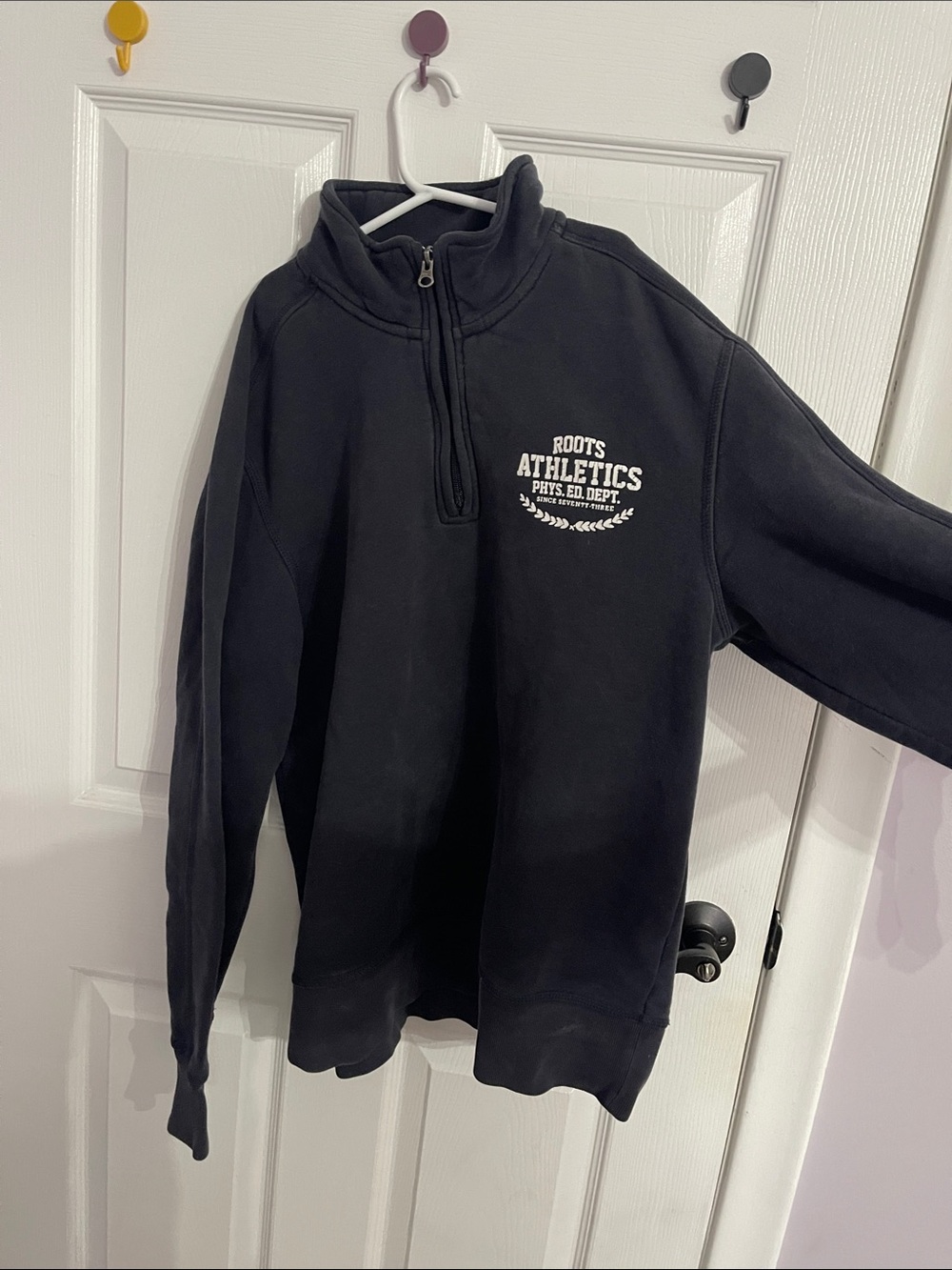 Roots Black Quarter-Zip Athletics Sweater